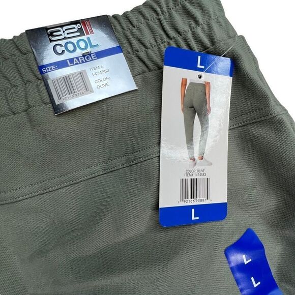 32 Degrees Women's Elastic Waistband Cargo Pockets Jogger Olive Green Large NWT - Picture 5 of 14
